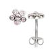 Paar Ohrstecker JOBO "Ohrringe Blume mit 12 Zirkonia rosa" Ohrringe Gr. Silber 925 (Sterlingsilber), silberfarben (silber 925, rosa) Damen Ohrstecker