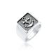 Siegelring KUZZOI "Herren Anker Symbol Oxidiert 925 Silber" Fingerringe Gr. 62 mm, Silber 925 (Sterlingsilber), 13 mm, silberfarben (silber) Herren Fingerringe