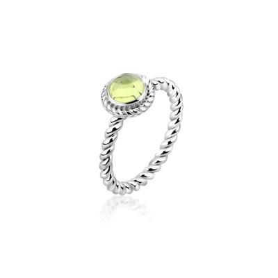 Fingerring NENALINA "Peridot Geburtsstein August Trend Edel 925 Silber" Gr. 52, gelb, Fingerringe, Damen, 52mm,mit Steinen, Silber 925 (Sterlingsilber), 2mm Image