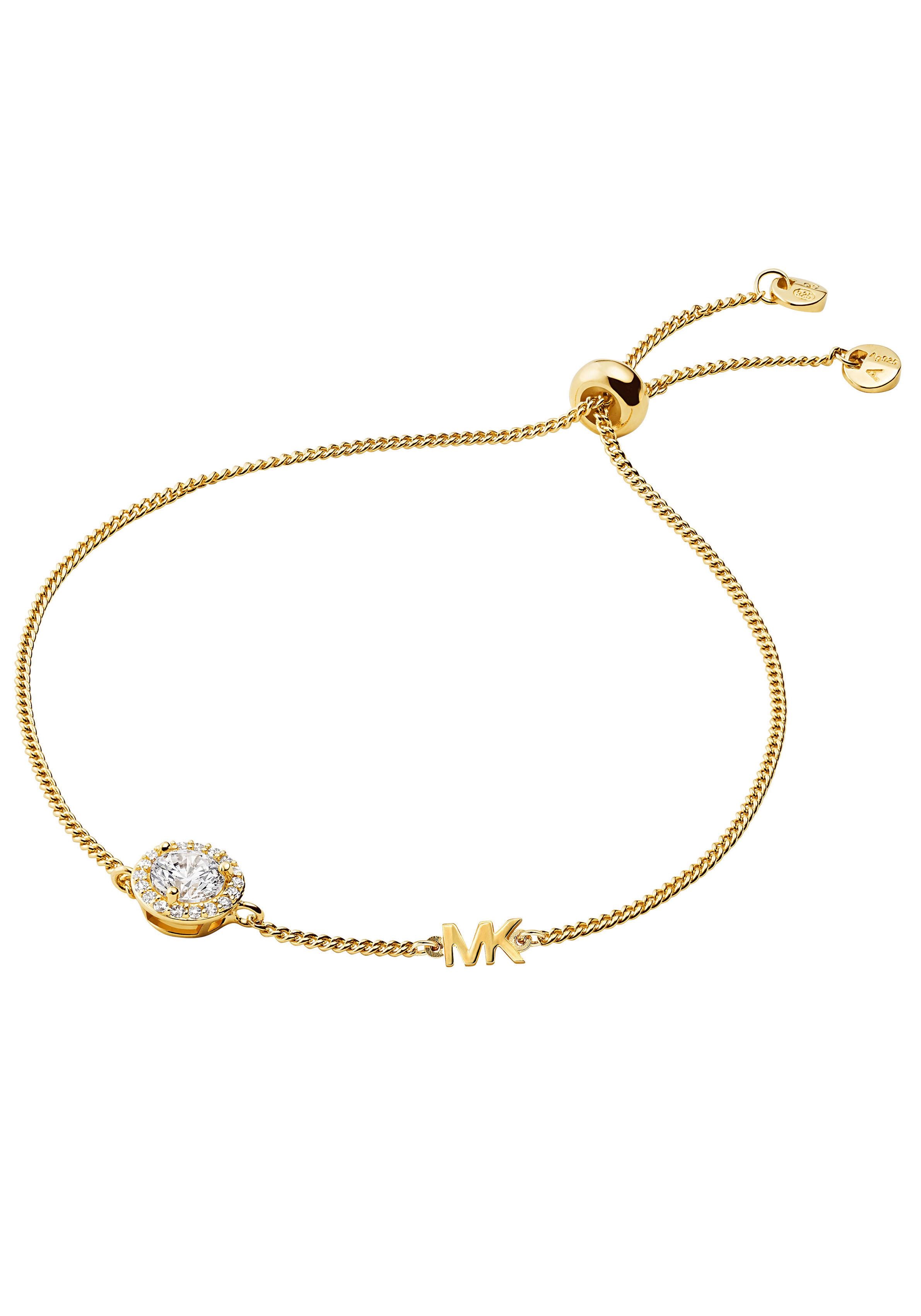 Armband MICHAEL KORS "Schmuck Geschenk Silber 925 Armschmuck PREMIUM", gold (gelbgoldfarben, kristallweiß, kristallweiß), Armbänder, Damen, 22cm, Silber 925 (Sterlingsilber), Armband, mit Zirkonia (synth.)