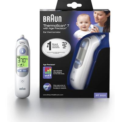 Ohr-Fieberthermometer BRAUN "ThermoScan 7 Ohrthermometer mit Age Precision - IRT6520" Temperaturmessgeräte weiß Baby Baby-Gesundheit