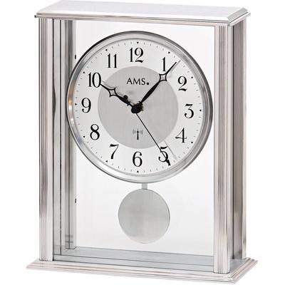 Funktischuhr AMS "F5190", silber (silberfarben), Tischuhren, Quarzuhr, Wohnzimmer, Esszimmer Image