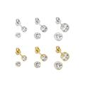 Ohrstecker-Set BRUNO BANANI "Mulitpack Schmuck Geschenk Silber 925 Ohrschmuckset + Gold" Ohrringe Gr. Silber 925 (Sterlingsilber), goldfarben (silberfarben, gelbgoldfarben, weiß, kristallweiß) Damen Ohrstecker