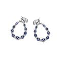 Paar Ohrstecker FIRETTI "Schmuck Geschenk Silber 925 Ohrschmuck Tropfen Glitzer" Ohrringe Gr. Silber 925 (Sterlingsilber), blau (silberfarben, blau, kristallweiß, tanzanite, kristallweiß) Damen Ohrstecker