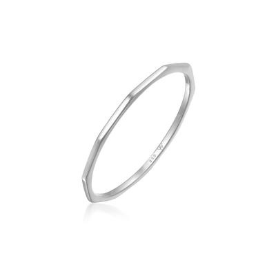 Fingerring ELLI PREMIUM "Stapelring 585 Weißgold" Gr. 54, silber, Fingerringe, Damen, 54mm, ohne Stein, Weißgold 585, 1mm Image