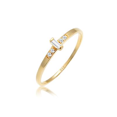 Verlobungsring ELLI DIAMONDS "Topas Diamant (0.02ct) 585 Gelbgold" Gr. 58, gold (gold, weiß), Fingerringe, Damen, 58mm, 