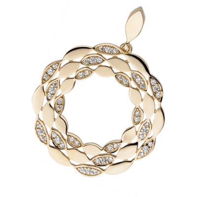 Ketten-Anhänger JOBO "Anhänger mit 48 Zirkonia", gold (gelbgold 333, weiß), Schmuckanhänger, Damen, Gelbgold 333, 333 Gold