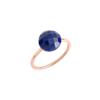 Fingerring JAMELLI "Silber 925 rosé-vergoldet mit einem echten Lapislazuli 9x9,5mm" Gr. 54, rot (rot, blau), Fingerringe, Damen, 054 (17,2), 2,8 ct, Silber 925 (Sterlingsilber)