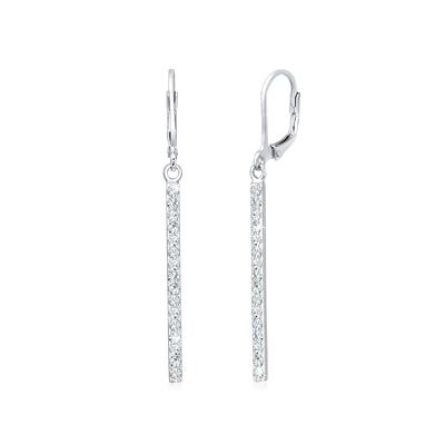 Paar Ohrhänger ELLI "Stab lang mit Kristalle 925 Silber", silber (silber, weiß), Ohrringe, Damen, OneSize,mit Steinen, Silber 925 (Sterlingsilber) Image