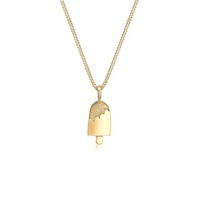Kette mit Anhänger ELLI "Anhänger Candies Eis 925 Sterling Silver Gold-plated" Gr. 45, gold, Halsketten, Damen, 45, ohne Stein, Silber 925 (Sterlingsilber), L: 45cm Image