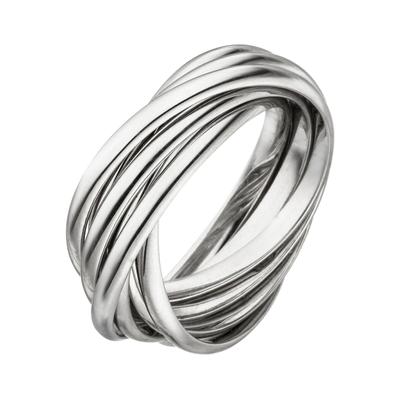 Fingerring JOBO "Wickelring" Gr. 62, silber (silber 925), Fingerringe, Damen, 62, Silber 925 (Sterlingsilber), verschlun