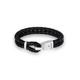 Armband KUZZOI "Herren Leder Haken-Verschluß Maritim 925 Silber" Armbänder Gr. 21 cm, ohne Stein, Silber 925 (Sterlingsilber), silberfarben (silber) Herren Armbänder Silber