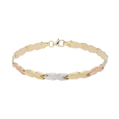 Armband VIVANCE "dreifärbig", gelb (gelbgold 375), Armbänder, Damen, Gelbgold 375
