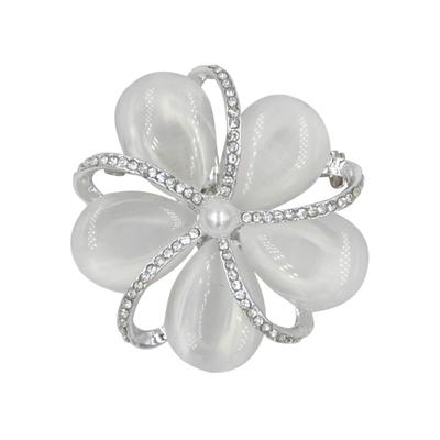 Brosche FIRETTI "Schmuck Geschenk Ansteckschmuck Viola", silber (silberfarben), Broschen, Damen, Metall