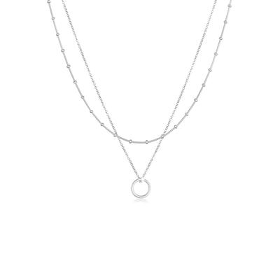 Gliederkette ELLI "Layer Kugelkette Kreis Rund 925 Silber", silber, Halsketten, Damen, 43, ohne Stein, Silber 925 (Sterlingsilber), L: 43cm Image