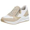 Keilsneaker REMONTE, Damen, Gr. 42, beige (beige, kombiniert), Lederimitat, sportlich, Schuhe Sneaker, Freizeitschuh, Halbschuh, Schnürschuh, vegane Verarbeitung