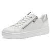 Plateausneaker MARCO TOZZI, Damen, Gr. 36, silber (weiß, silberfarben), Lederimitat, sportlich, Schuhe, Freizeitschuh, Halbschuh, Schnürschuh mit Prägung
