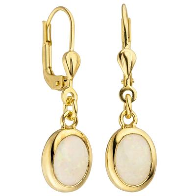 Paar Ohrhänger JOBO "Ohrringe mit Opal" Ohrringe Gr. Gelbgold 585, gelb (gelbgold 585) Damen Ohrhänger 585 Gold