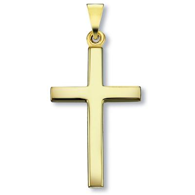 Ketten-Anhänger ONE ELEMENT "Kreuz Anhänger aus 333 Gelbgold", gold, Schmuckanhänger, Damen, Damen, Gelbgold 333, Damen 