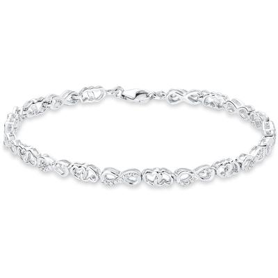 Silberarmband AMOR "Schmuck Geschenk Armkette Herz, Liebe, Infinity, Unendlichkeit", silber (silber, 925, weiß), Armbänd