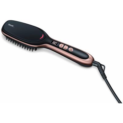 Haarglättbürste BEURER "HS 60" Elektrohaarbürsten schwarz (schwarz, rosé) Haarglätter