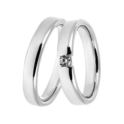 Trauring DOOSTI "Schmuck Geschenk Silber 925 Trauring Ehering Partnerring LIEBE" Gr. 62, silber (silberfarben), Fingerringe, 62, ohne Zirkonia, Silber 925 (Sterlingsilber), 4mm, Made in Germany - wahlweise mit oder ohne Zirkonia Image