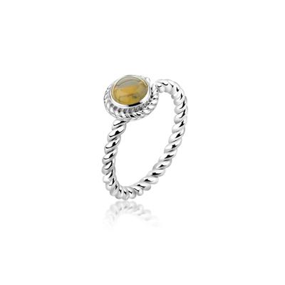 Fingerring NENALINA "Citrin Geburtsstein November Trend Edel 925 Silber" Gr. 56, gelb, Fingerringe, Damen, 56mm,mit Steinen, Silber 925 (Sterlingsilber), 2mm Image
