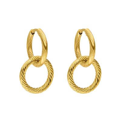 Paar Creolen PURELEI "Schmuck Geschenk Kii Elua, abnehmbare Einhänger, Earring-KiiElua", gold (gelbgoldfarben), Ohrringe, Damen, Edelstahl, Einhänger abnehmbar Image