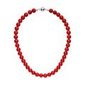 Perlenkette JOBO Halsketten Gr. Perlen-Metall, Länge: 45 cm, rot Damen Perlenketten