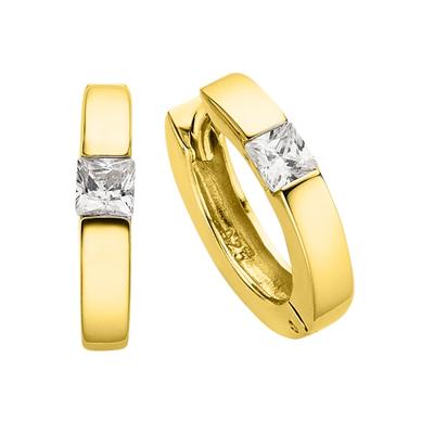 Paar Creolen BRUNO BANANI "Schmuck Geschenk Silber 925 Ohrschmuck Ohrringe", gold (gelbgoldfarben, weiß, kristallweiß), 