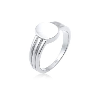 Siegelring ELLI "Siegelring Basic Blogger Geo 925 Sterling Silber" Gr. 58, silber, Fingerringe, Damen, 58mm, Silber 925 (Sterlingsilber), 5mm Image