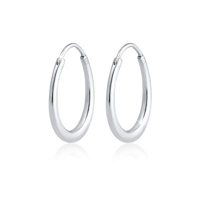 Paar Creolen ELLI "Creolen Oval 925 Sterling Silber", silber, Ohrringe, Damen, OneSize, ohne Stein, Silber 925 (Sterlingsilber) Image