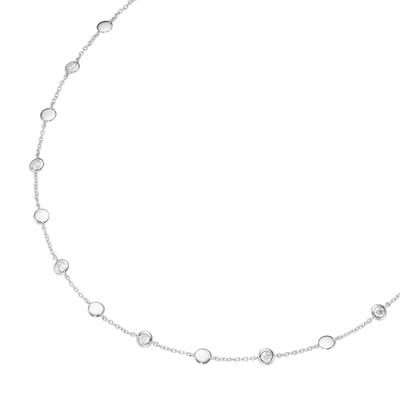 Collier "mit Zwischenteilen in glänzend und weiße Zirkonia, Silber 925", weiß, GIORGIO MARTELLO MILANO, Halsketten, Dame