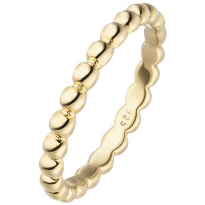 Fingerring JOBO "Kugel" Gr. 60, gold (goldfarben), Fingerringe, Damen, 60, Silber 925 (Sterlingsilber), 925 Silber vergoldet Image