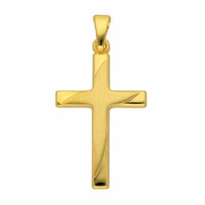 Ketten-Anhänger ADELIA´S "585 Gold Kreuz Anhänger", gold, Schmuckanhänger, Damen, Damen, Gelbgold 585, Goldschmuck für D