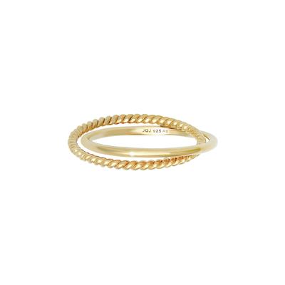 Fingerring ELLI "Wickelring Klassik Fein Gedreht 925 Silber" Gr. 52, gold, Fingerringe, Damen, 52mm, ohne Stein, Silber 925 (Sterlingsilber) Image