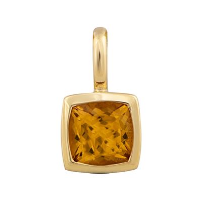 Ketten-Anhänger OROLINO "Gold 585 mit echtem Citrin 5x5mm", gelb (gelb, gelb), Schmuckanhänger, Damen, ONE-SIZE, Gold, 0