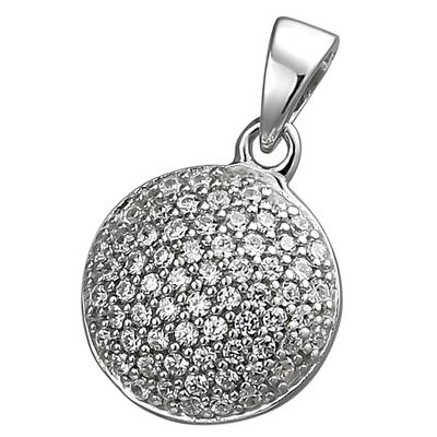 Ketten-Anhänger JOBO "Anhänger mit 66 Zirkonia", silber (silber 925, weiß), Schmuckanhänger, Damen, Silber 925 (Sterling