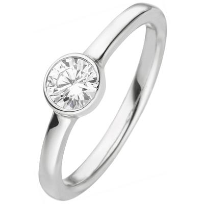 Fingerring JOBO Gr. 56, silber (silber 925, weiß), Fingerringe, Damen, 56, Silber 925 (Sterlingsilber), 925 Silber mit 1 Zirkonia Image