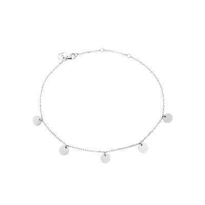 Fußkette mit Anhänger PURELEI "Schmuck Geschenk Kalea, Plättchen, Kreis, rund, bracelet-anklet-kalea", silber (edelstahlfarben), Fußkettchen, Edelstahl Image