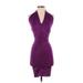 Moda International Casual Dress - Bodycon Halter Sleeveless: Purple Solid Dresses - New - Women's Size X-Small