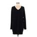 CAbi Casual Dress - Mini V Neck Long sleeves: Black Solid Dresses - Women's Size Medium