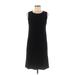 DKNY Casual Dress Crew Neck Sleeveless: Black Print Dresses - Women's Size Medium