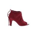 Bella Vita Heels: Burgundy Solid Shoes - Women's Size 9 - Peep Toe