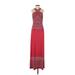 BCBGMAXAZRIA Casual Dress - A-Line Halter Sleeveless: Red Dresses - Women's Size 2X-Small