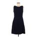 Tahari Casual Dress - A-Line: Blue Jacquard Dresses - Women's Size 6