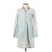 J.Crew Casual Dress - Shirtdress Collared Long sleeves: Blue Dresses - Women's Size 0