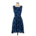 Maple Casual Dress - A-Line Scoop Neck Sleeveless: Blue Dresses - Women's Size 4