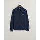 Gant Casual Cotton Strickjacke mit Reißverschluss Herren evening blue, Gr. M, Baumwolle, Reißverschuss