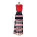 Heart Soul Casual Dress - Maxi: Red Stripes Dresses - Women's Size Large